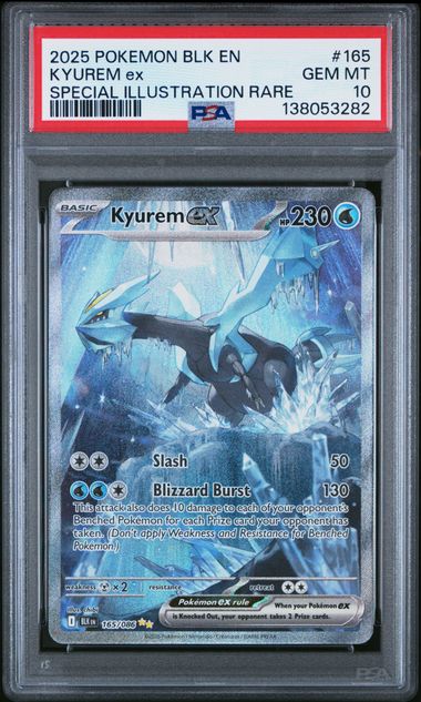 2025 Pokemon Black Bolt #165 Kyurem ex SIR PSA 10 front