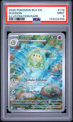 2025 Pokemon Black Bolt #119 Duosion Illustration Rare PSA 9 - front of slab