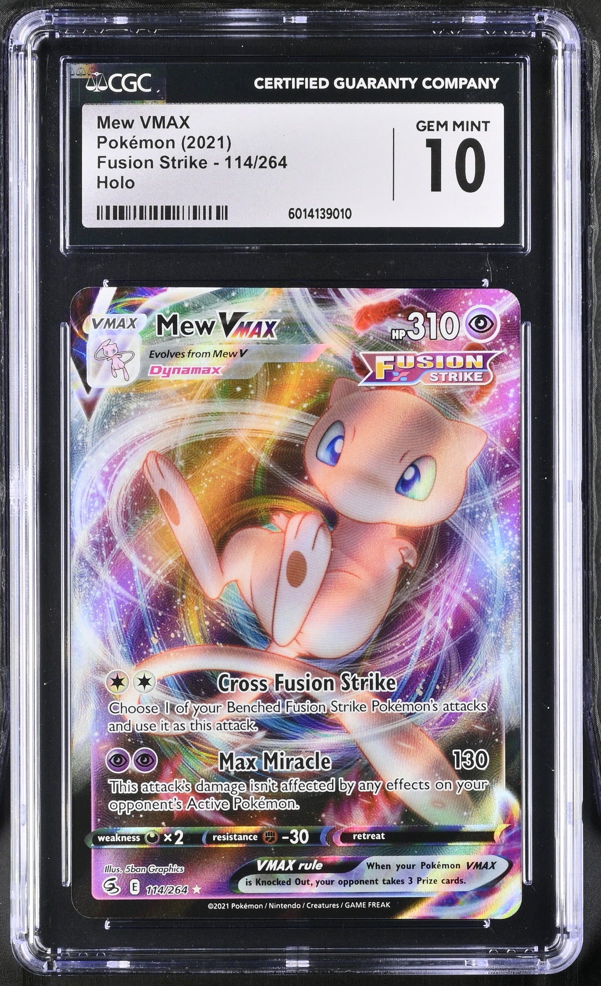 Mew VMAX 114/264 Fusion Strike CGC 10 front