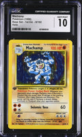 1999 Pokemon Base Set #8 Machamp 1st Edition Holo CGC 10 - front of slab