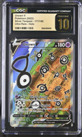 2022 Pokemon Silver Tempest #177 Unown V Full Art CGC Pristine 10 - front of slab
