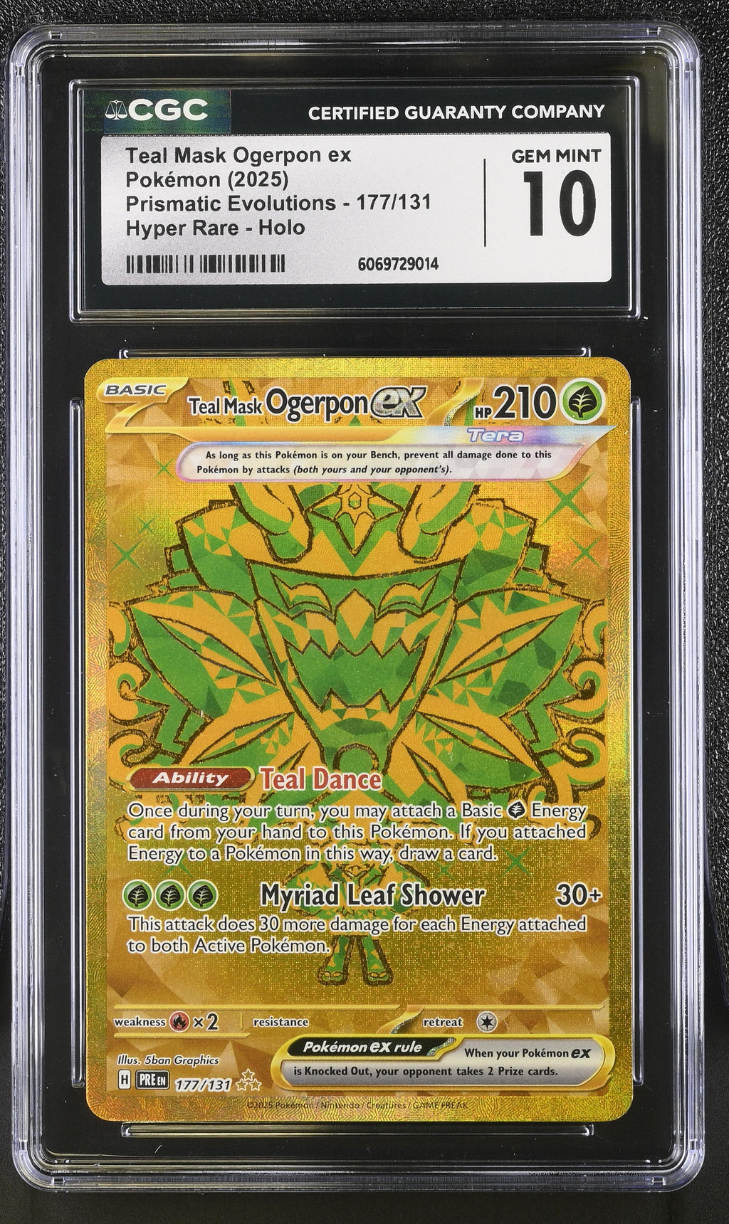 Teal Mask Ogerpon ex 177/131 Prismatic Evolutions CGC 10 front