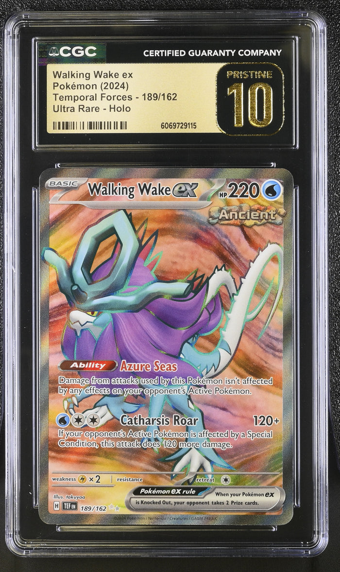 2024 Pokemon Temporal Forces #189 Walking Wake ex Ultra Rare CGC Pristine 10