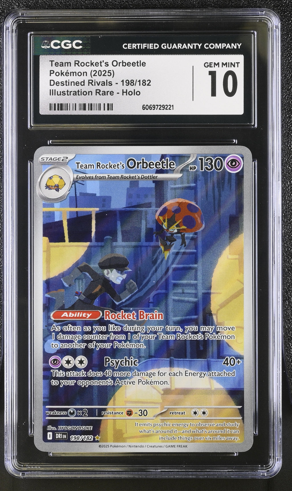 Team Rocket's Orbeetle 198/182 Destined Rivals CGC 10 front