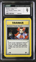 2000 Pokemon Team Rocket #16 Rocket's Sneak Attack 1st Edition Holo CGC 9 - front of slab