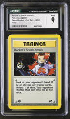 2000 Pokemon Team Rocket #16 Rocket's Sneak Attack 1st Edition Holo CGC 9 - front of slab