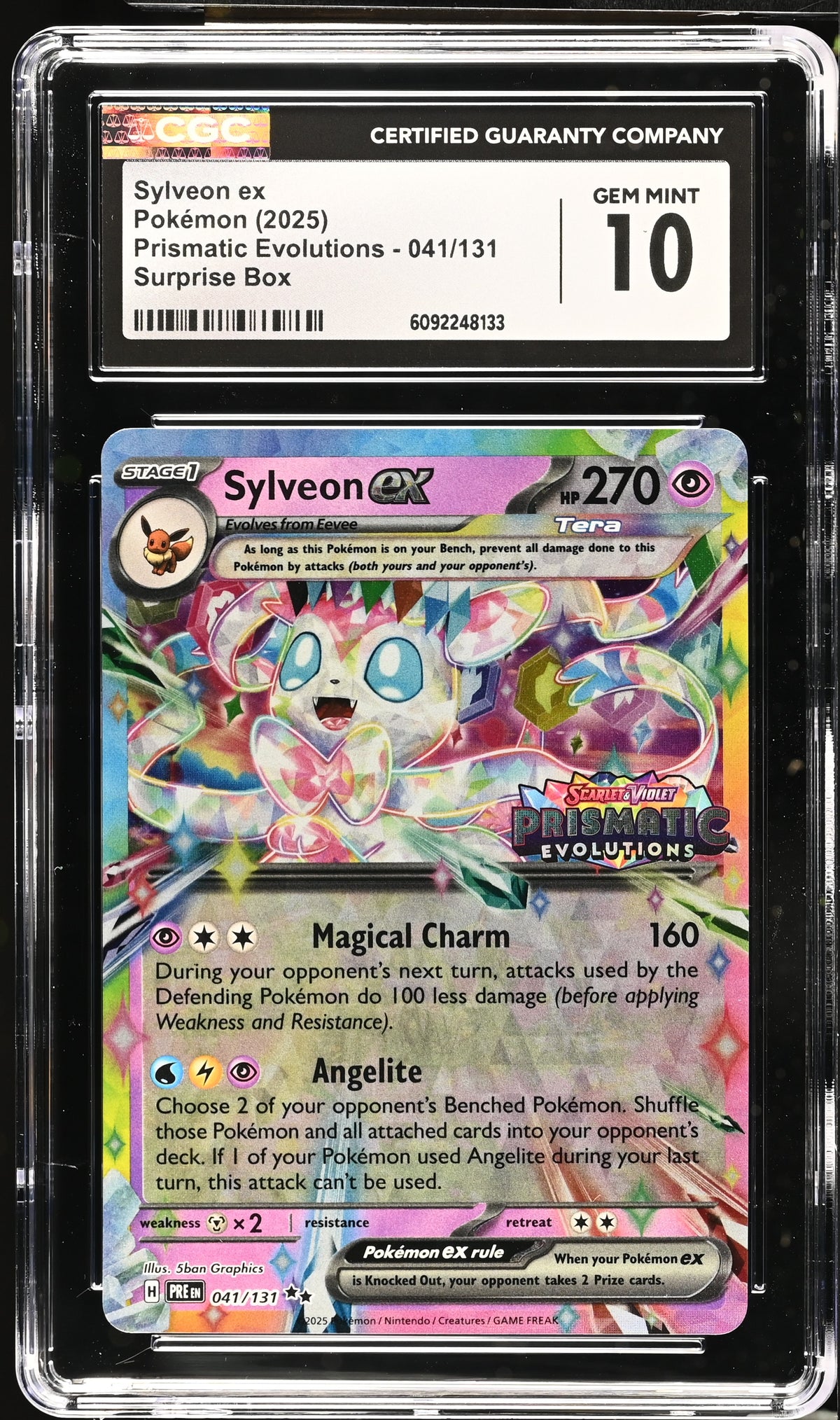 Sylveon ex 041/131 Prismatic Evolutions Surprise Box CGC 10 front