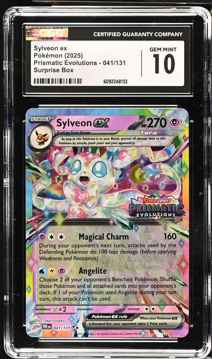 2025 Pokemon Prismatic Evolutions #041 Sylveon ex Surprise Box Promo CGC 10