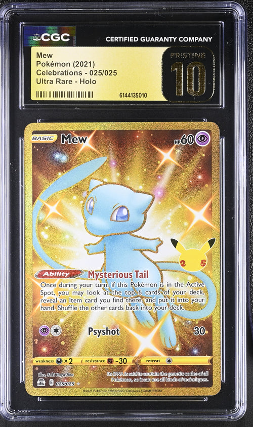2021 Pokemon Celebrations #025 Mew Ultra Rare CGC Pristine 10 - front of slab