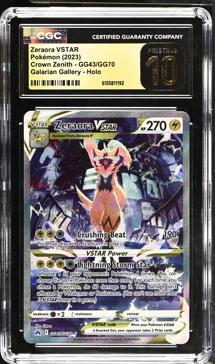 2023 Pokemon Crown Zenith #GG43 Zeraora VSTAR Galarian Gallery CGC Pristine 10