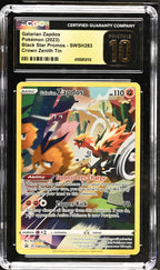 2023 Pokemon Black Star Promo #SWSH283 Galarian Zapdos Crown Zenith Tin Promo CGC Pristine 10 - front of slab