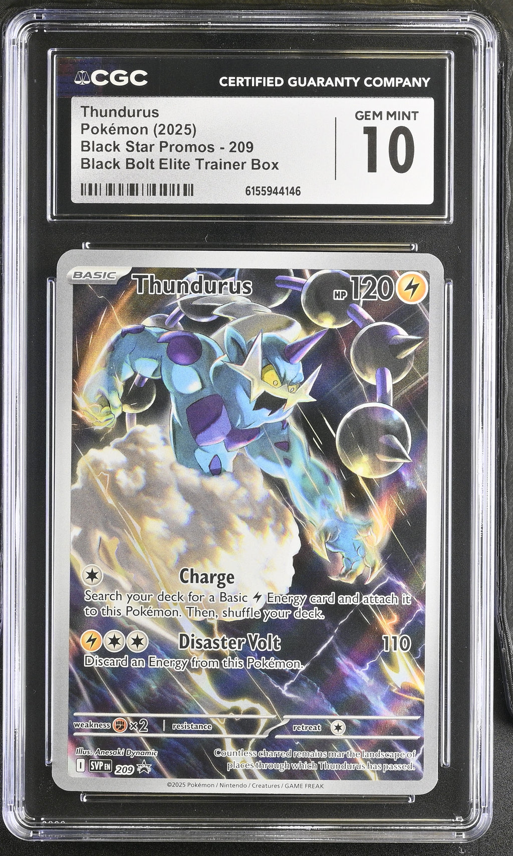 Thundurus 209 Black Bolt ETB promo CGC 10 front