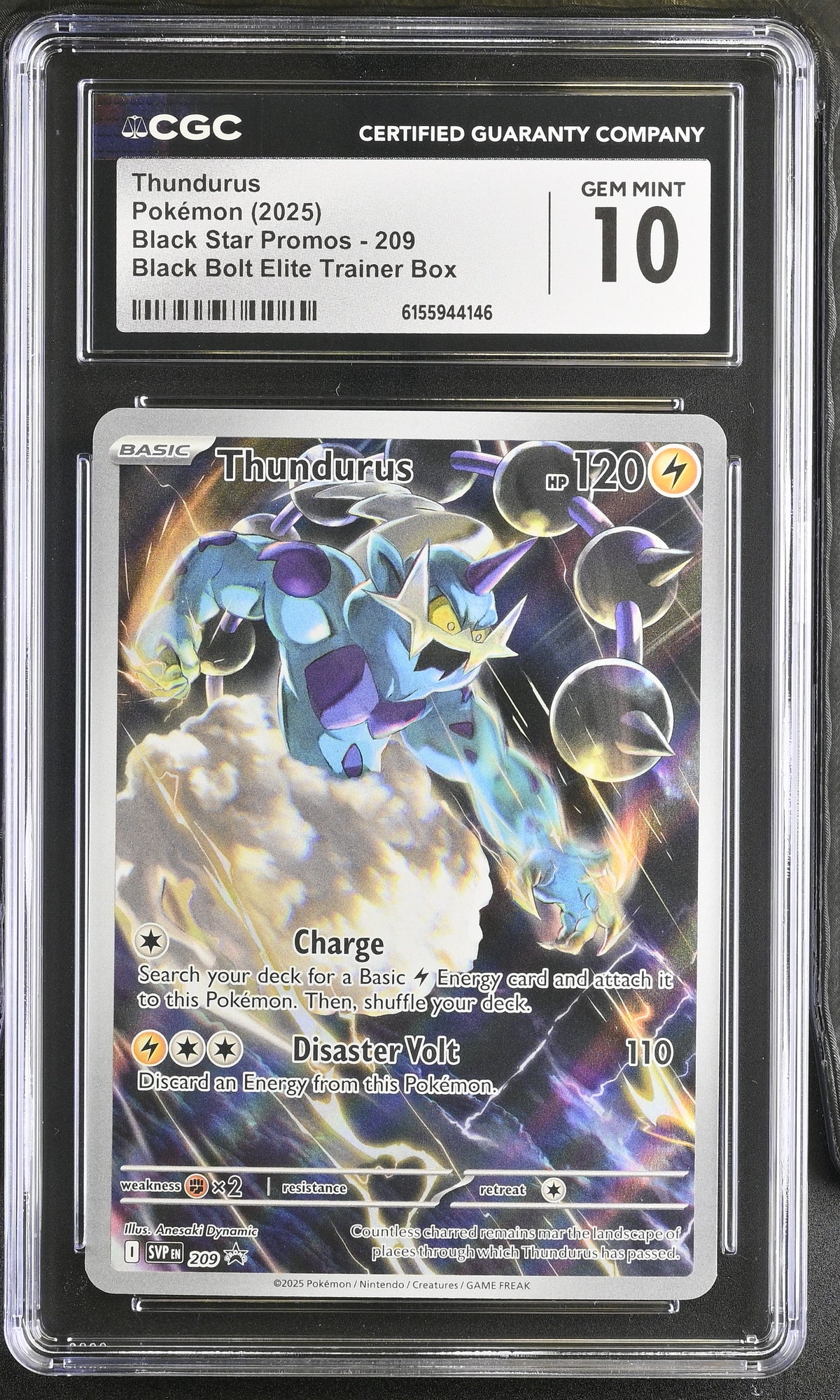 Thundurus 209 Black Bolt ETB promo CGC 10 front