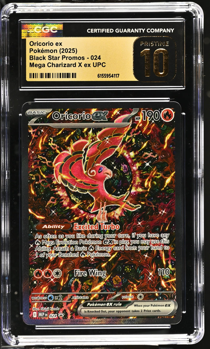 2025 Pokemon Black Star Promo #024 Oricorio ex Mega Charizard X ex UPC CGC Pristine 10
