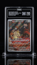 2025 Pokemon Destined Rivals #203 Team Rocket's Meowth Illustration Rare TAG 10 - front of slab