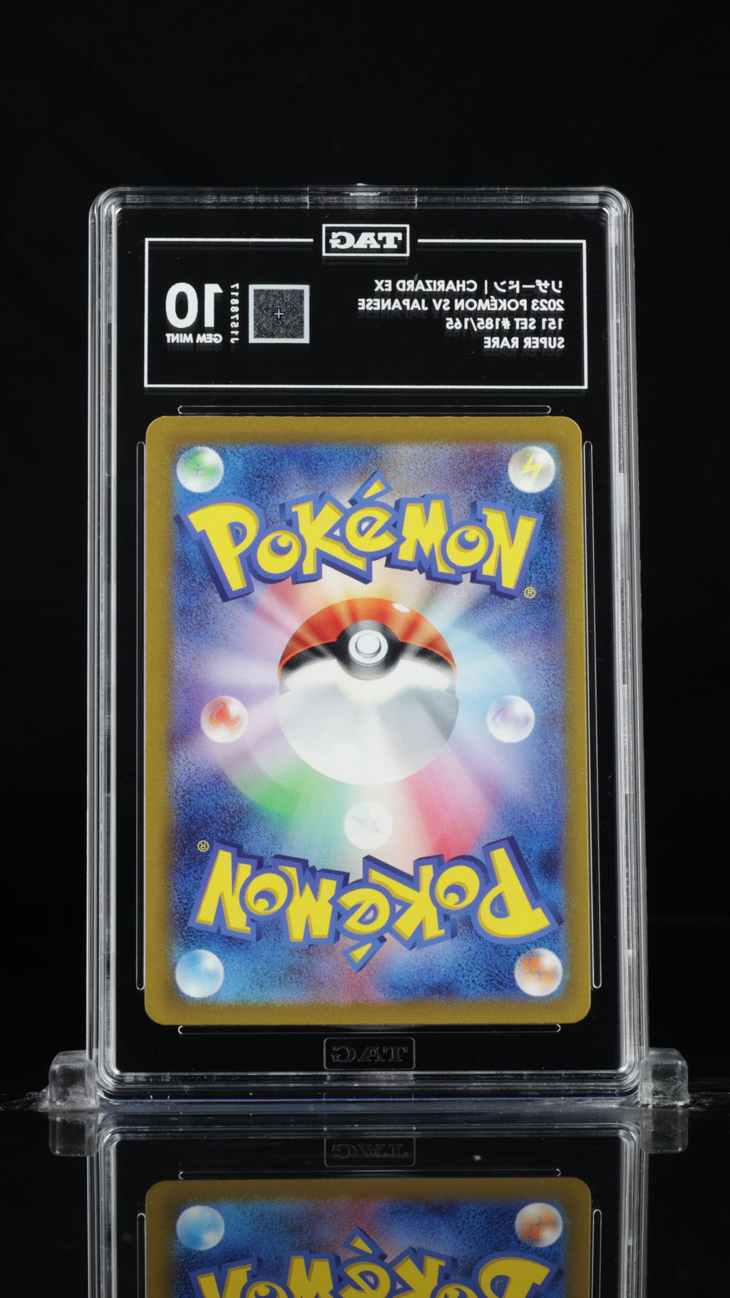 2023 Pokemon Japanese 151 #185 Charizard ex Super Rare TAG 10 - back of slab