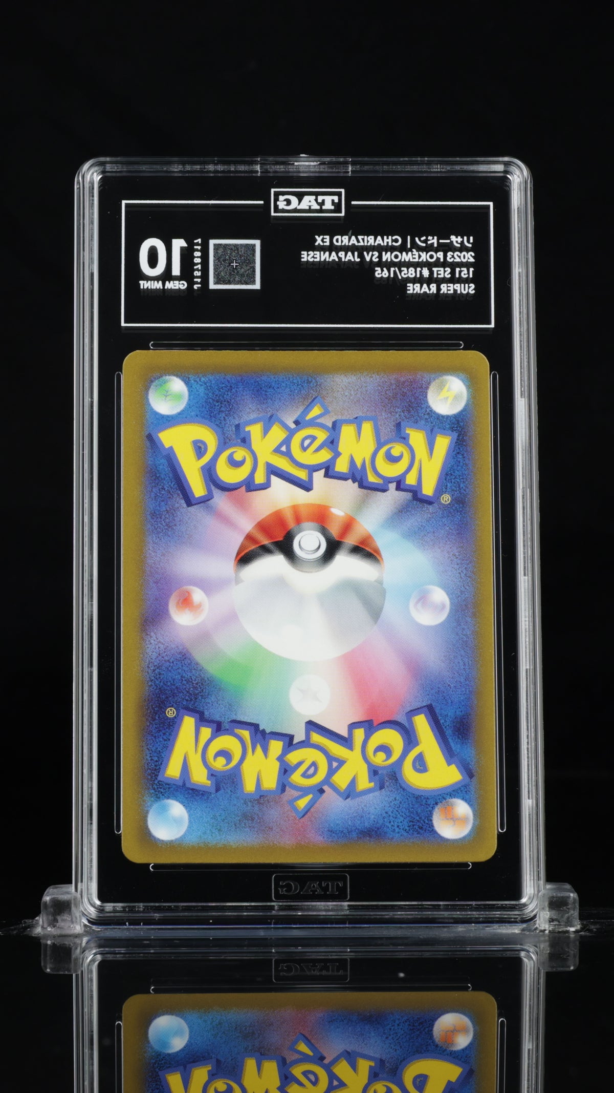 2023 Pokemon Japanese 151 #185 Charizard ex Super Rare TAG 10 - back of slab