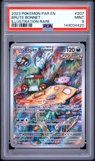 2023 Pokemon Paradox Rift #207 Brute Bonnet Illustration Rare PSA 9 front