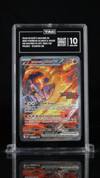 2025 Pokemon Destined Rivals #229 Team Rocket's Moltres ex Ultra-Premium Collection Stamped Promo TAG 10 - front of slab
