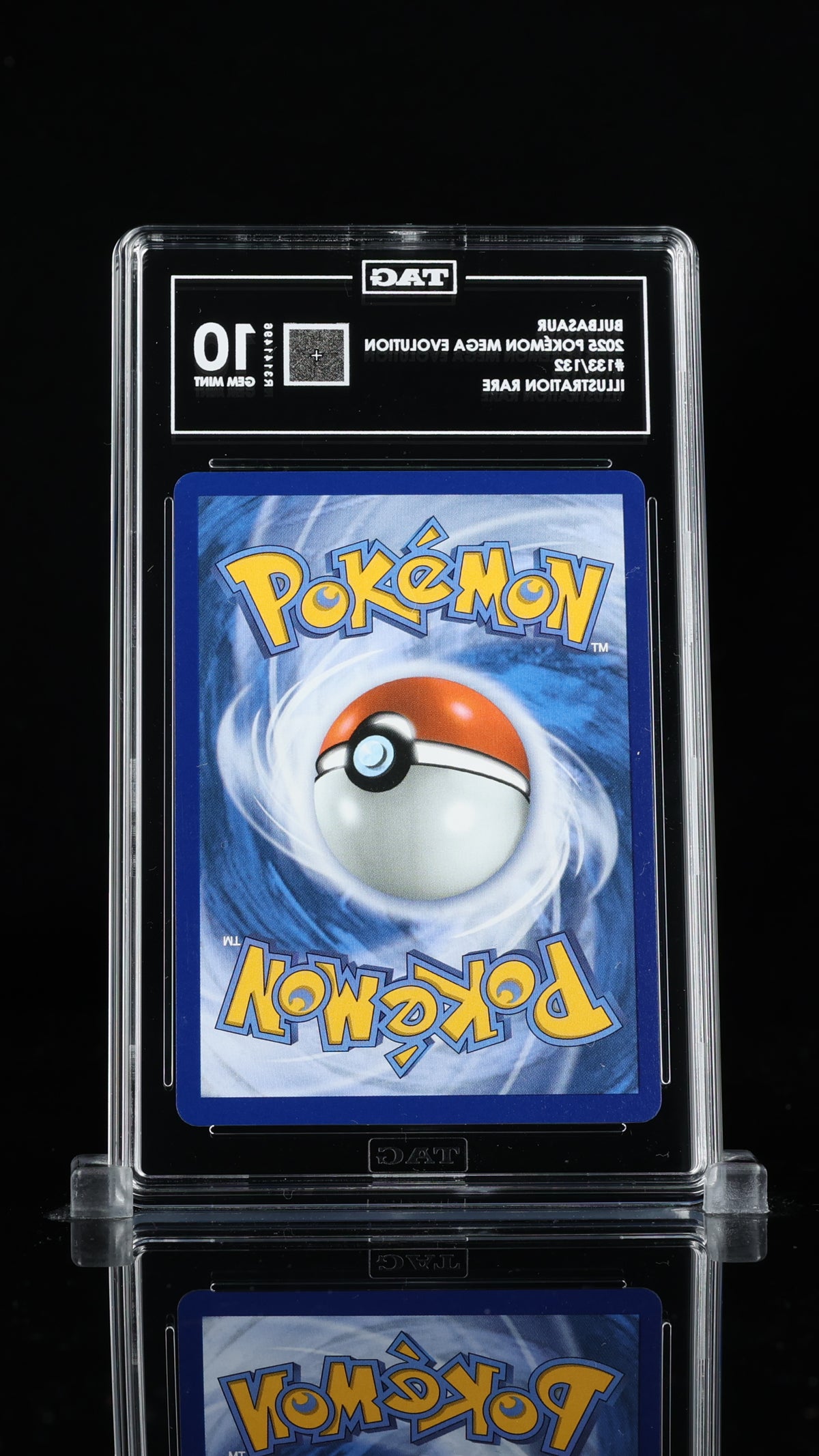 2025 Pokemon Mega Evolution #133 Bulbasaur Illustration Rare TAG 10 - back of slab