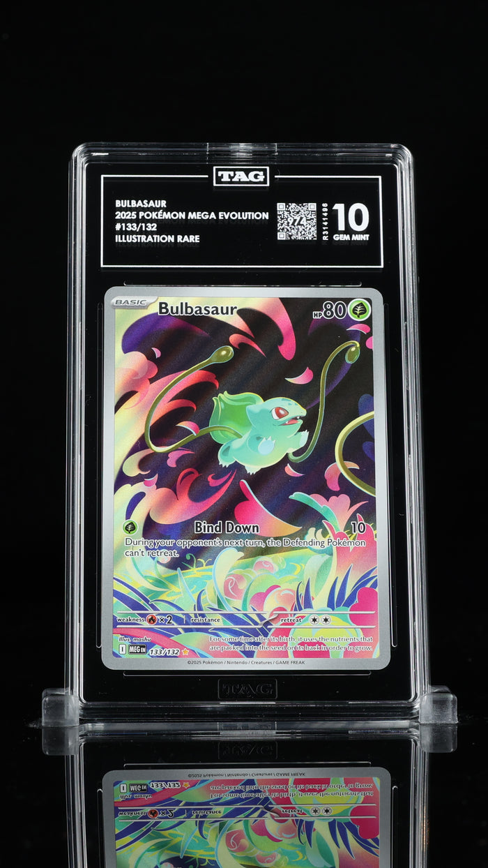 2025 Pokemon Mega Evolution #133 Bulbasaur Illustration Rare TAG 10