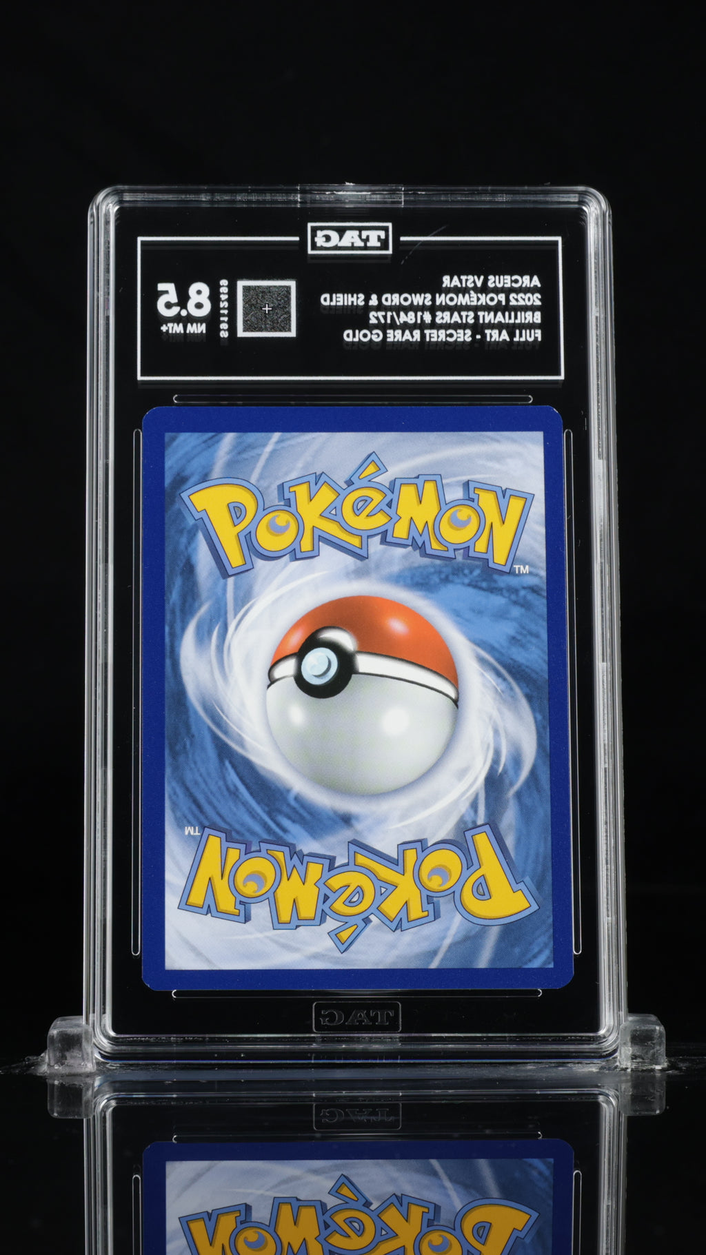 Arceus VSTAR 184/172 Brilliant Stars Gold Secret Rare TAG 8.5 back