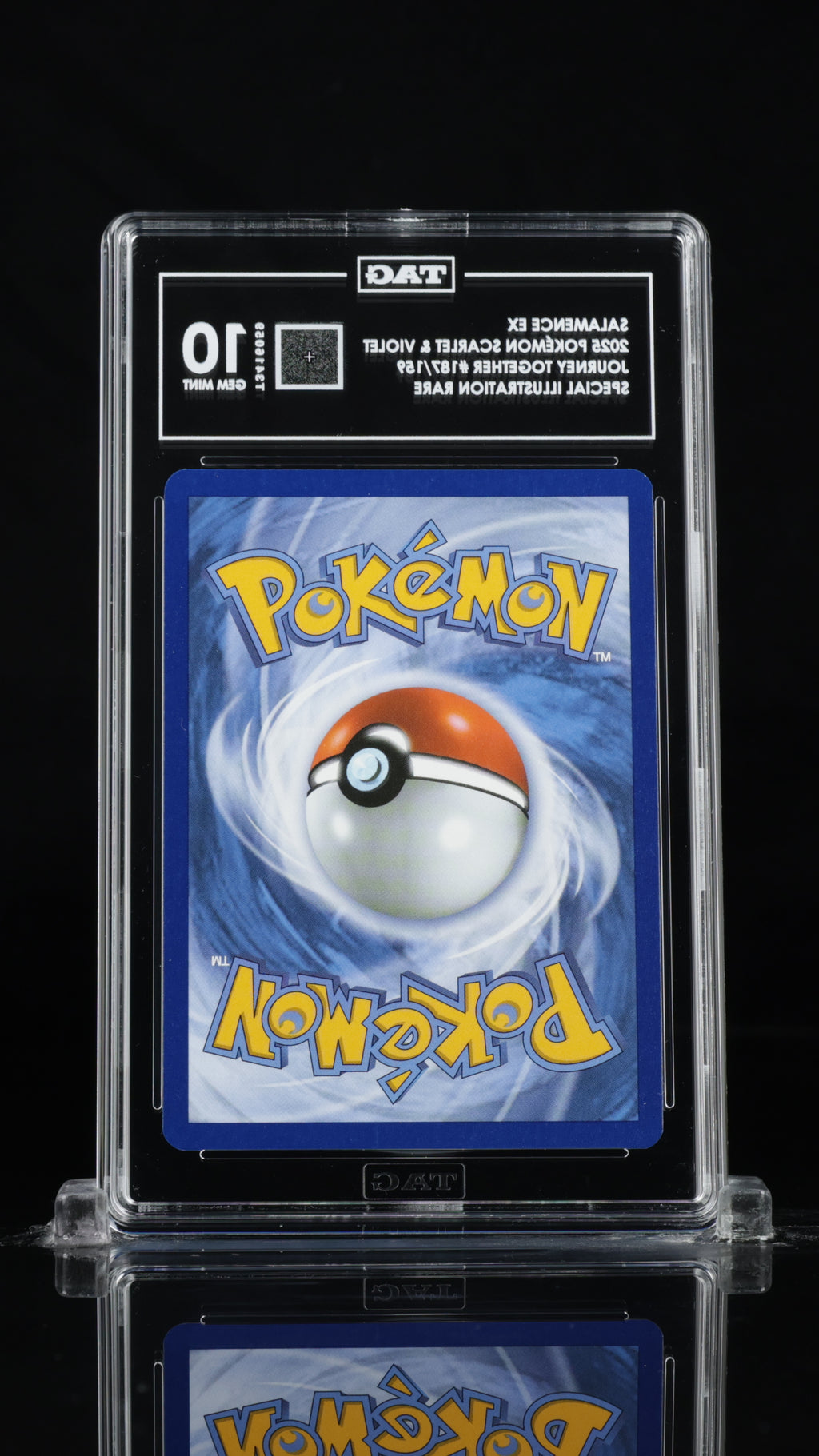 2025 Pokemon Journey Together #187 Salamence ex Special Illustration Rare TAG 10 - back of slab