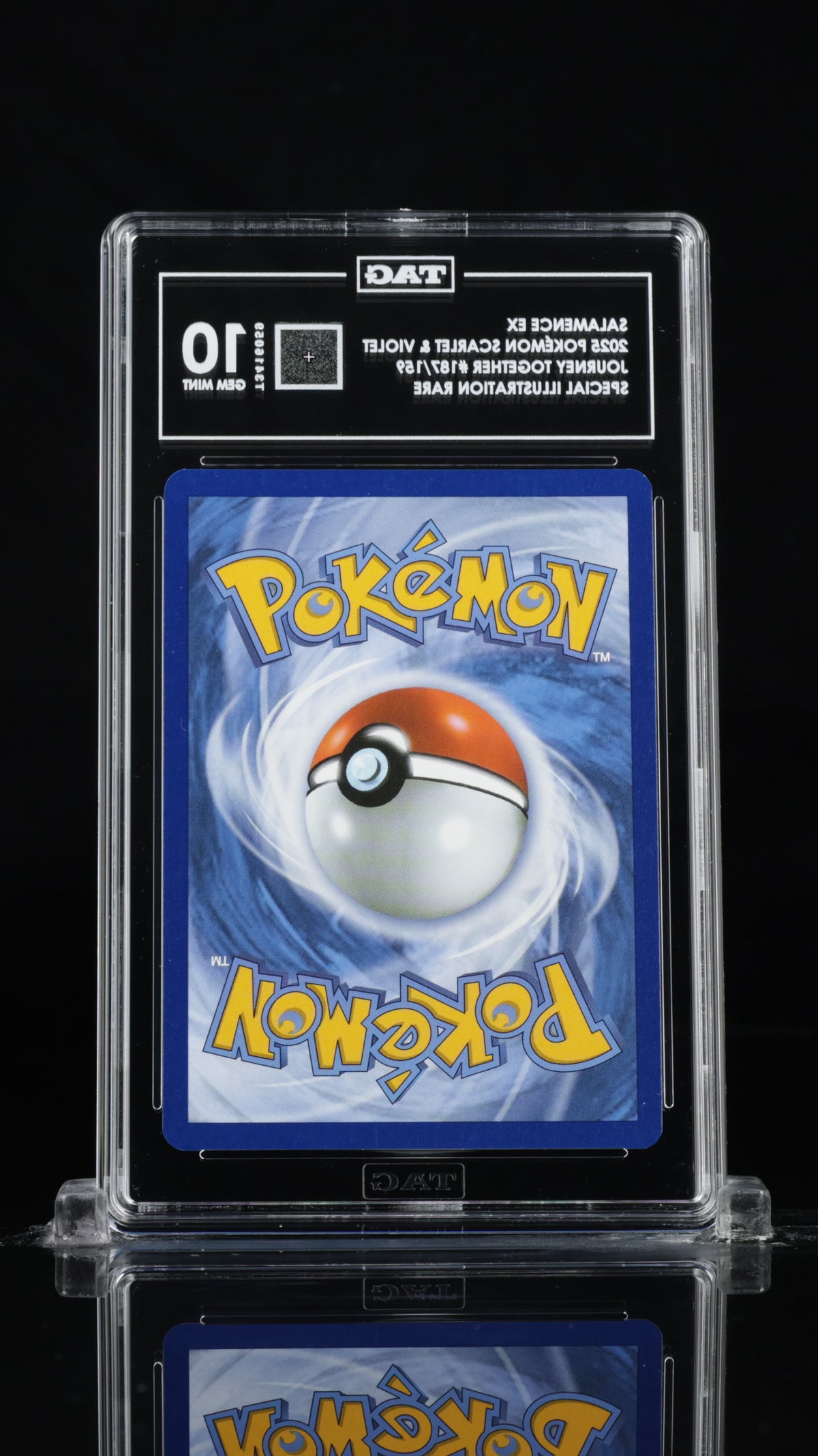 2025 Pokemon Journey Together #187 Salamence ex Special Illustration Rare TAG 10 - back of slab
