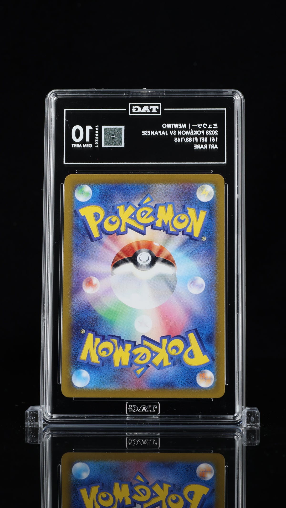 2023 Pokemon Japanese 151 #183 Mewtwo Art Rare TAG 10 - back of slab