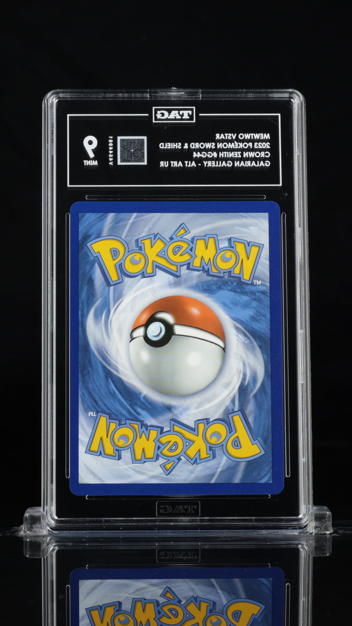 2023 Pokemon Crown Zenith #GG44 Mewtwo VSTAR Galarian Gallery TAG 9 - back of slab