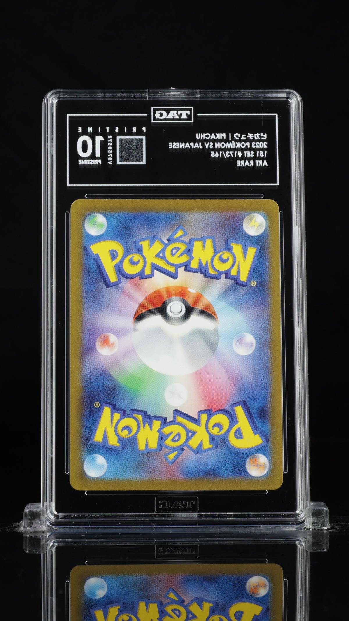 2023 Pokemon Japanese 151 #173 Pikachu Art Rare TAG Pristine 10 - back of slab