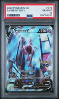2022 Pokemon GO #072 Mewtwo V Full Art PSA 10 - front of slab
