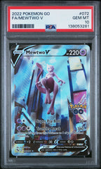 2022 Pokemon GO #072 Mewtwo V Full Art PSA 10 - front of slab