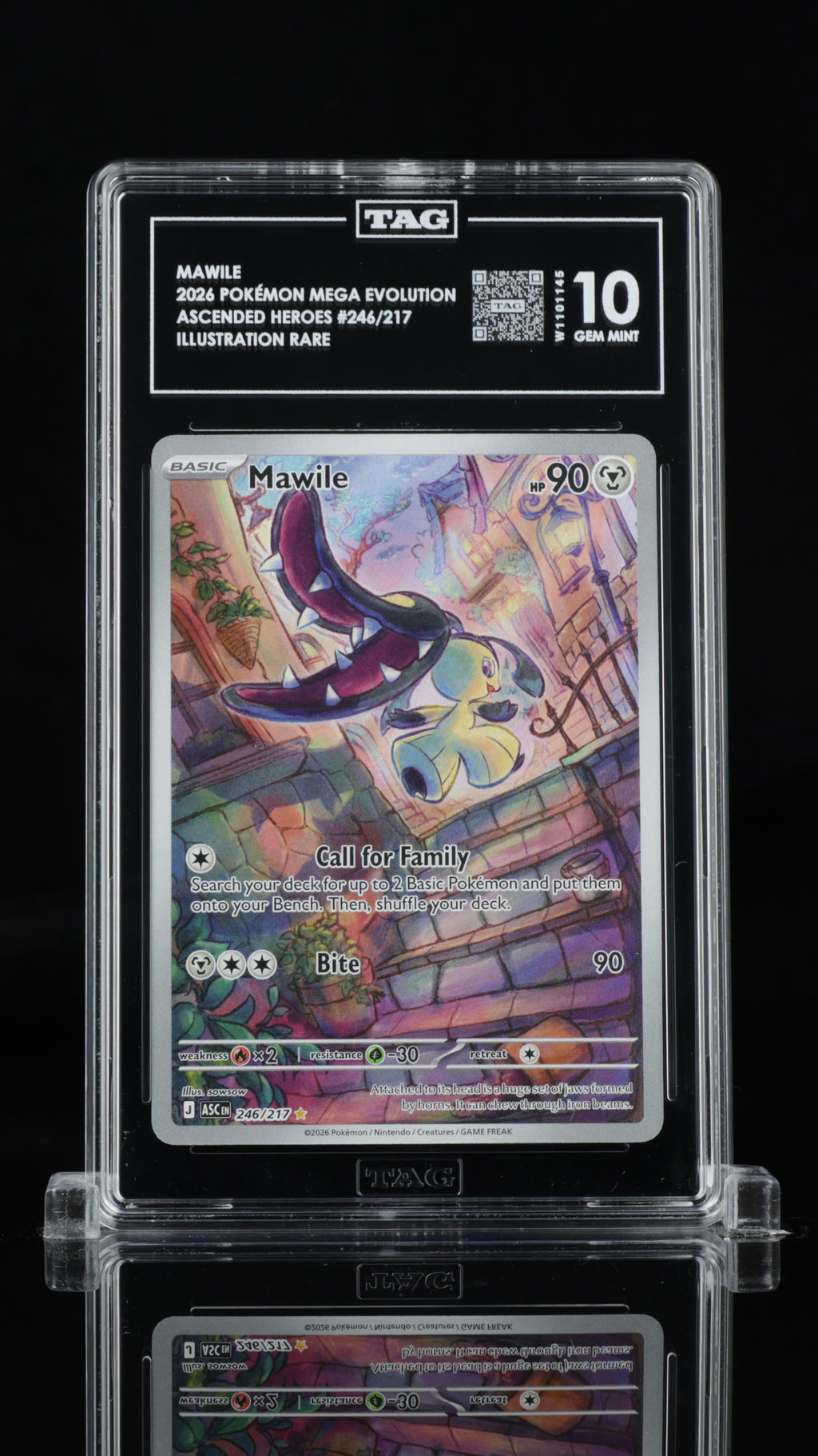 2026 Pokemon Ascended Heroes #246 Mawile Illustration Rare TAG 10 - front of slab