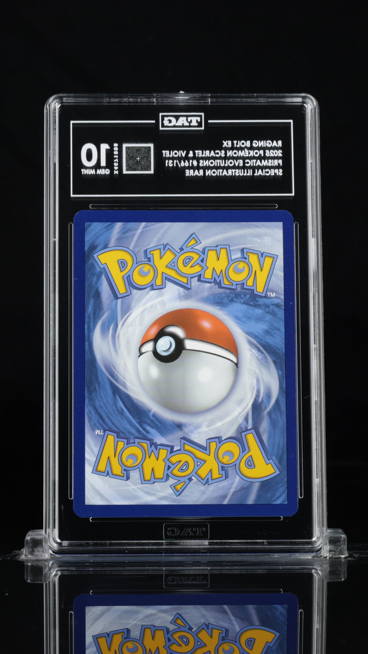 2025 Pokemon Prismatic Evolutions #166 Raging Bolt ex Special Illustration Rare TAG 10 - back of slab