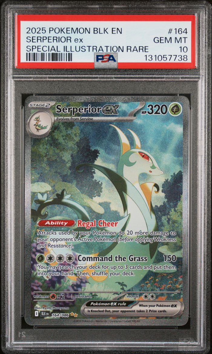 2025 Pokemon Black Bolt #164 Serperior ex Special Illustration Rare PSA 10