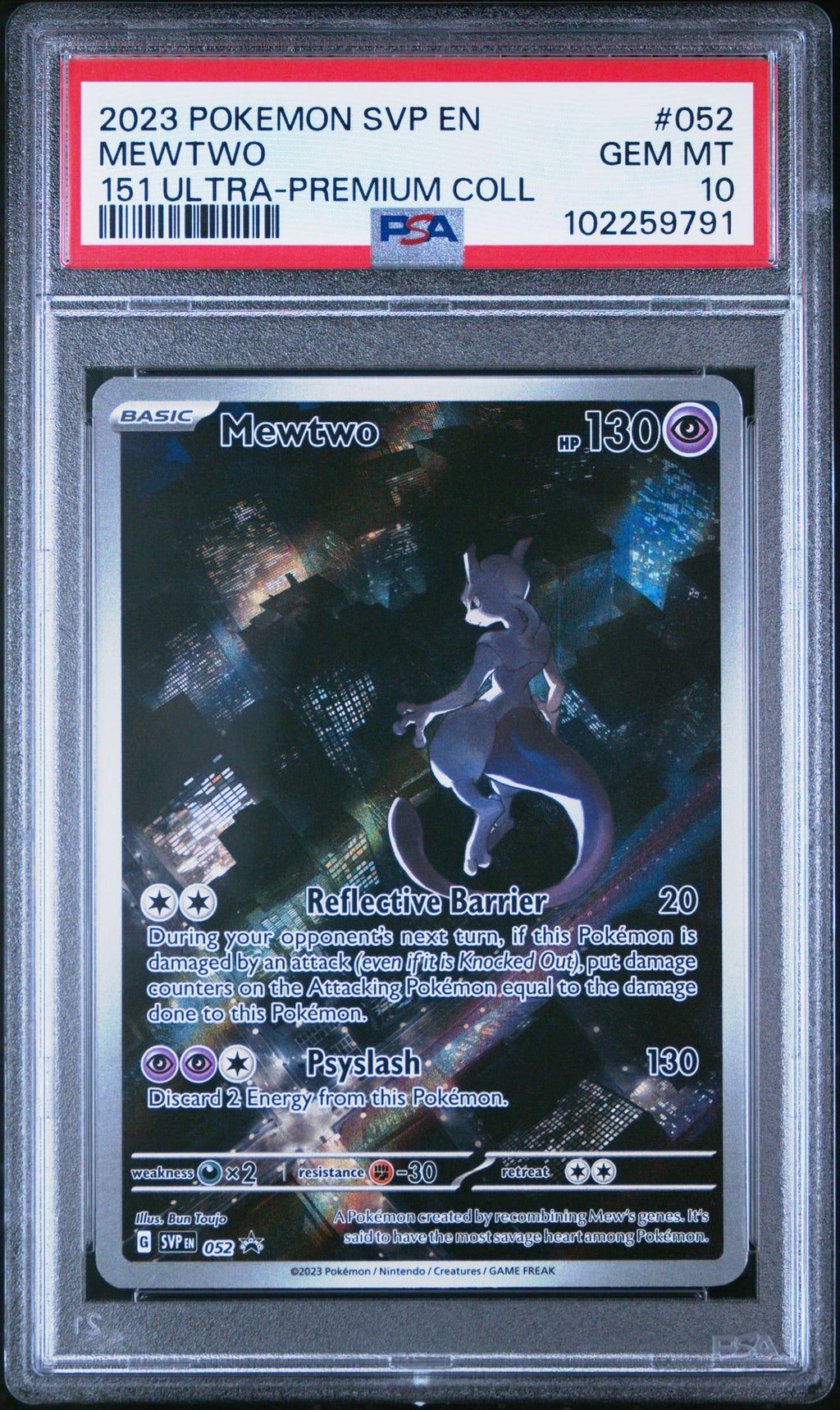 Mewtwo 052 151 UPC promo PSA 10 front