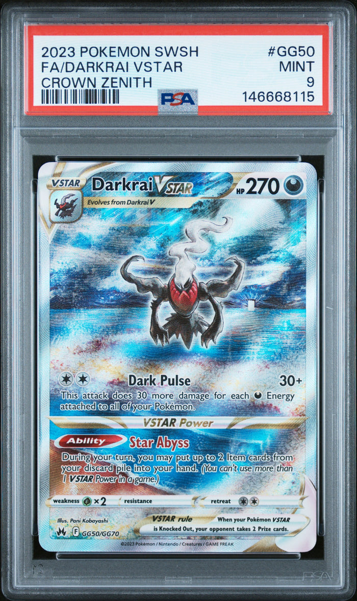 2023 Pokemon Crown Zenith #GG50 Darkrai VSTAR Galarian Gallery PSA 9