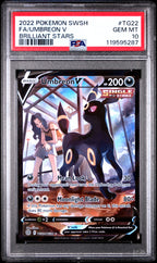 2022 Pokemon Brilliant Stars #TG22 Umbreon V Trainer Gallery PSA 10 - front of slab