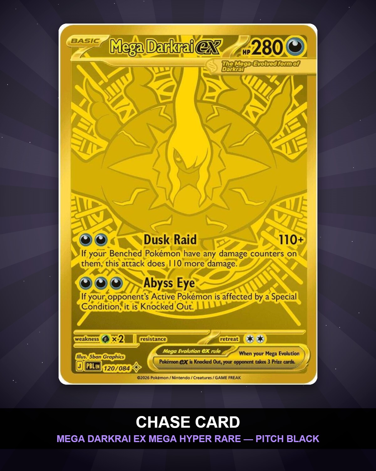 Chase Card Spotlight: Mega Darkrai ex Mega Hyper Rare 120/084 from Pitch Black