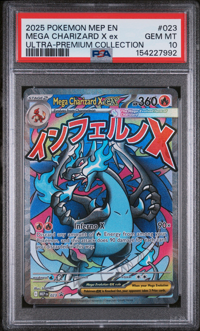 2025 Pokemon ME Black Star Promo #023 Mega Charizard X ex Ultra-Premium Collection Promo PSA 10