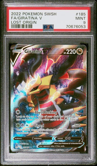 2022 Pokemon Lost Origin #185 Giratina V Full Art PSA 9 front