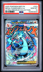 2025 Pokemon ME Black Star Promo #023 Mega Charizard X ex Ultra-Premium Collection Promo PSA 10 - front of slab